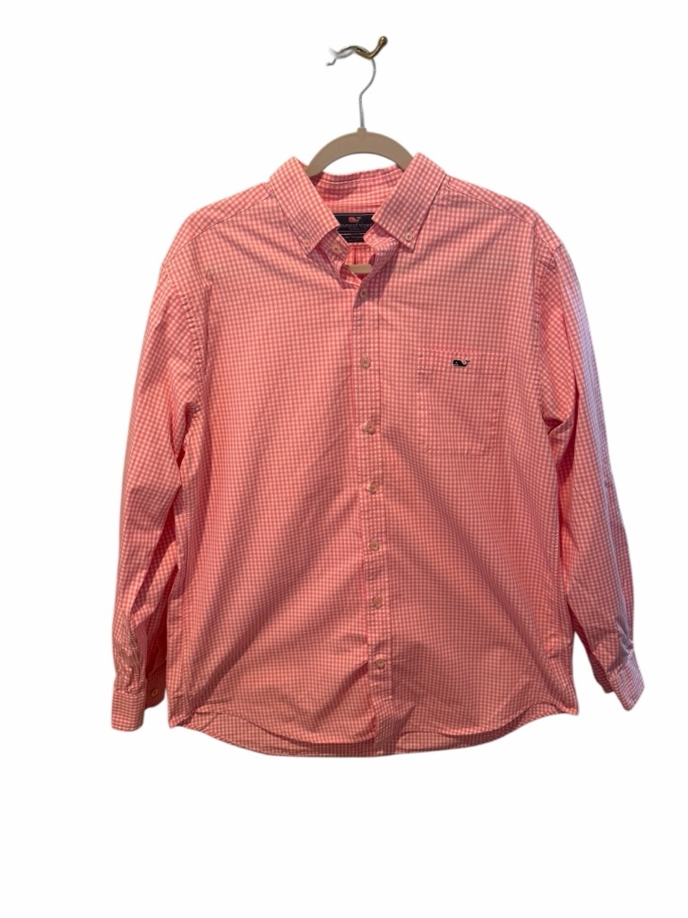 Vineyard Vines Pink Gingham Slim Fit Tucker Shirt Men’s Large Button Down